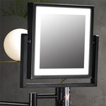 Adjustable LED Black Square Magnifying Makeup and Bathroom Mirror