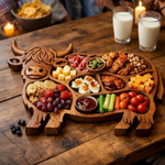 Handcrafted Wooden Charcuterie Board for Cheese and Meats - Cow Design