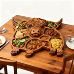Handcrafted Wooden Charcuterie Board for Cheese and Meats - Cow Design