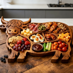 Handcrafted Wooden Charcuterie Board for Cheese and Meats - Cow Design