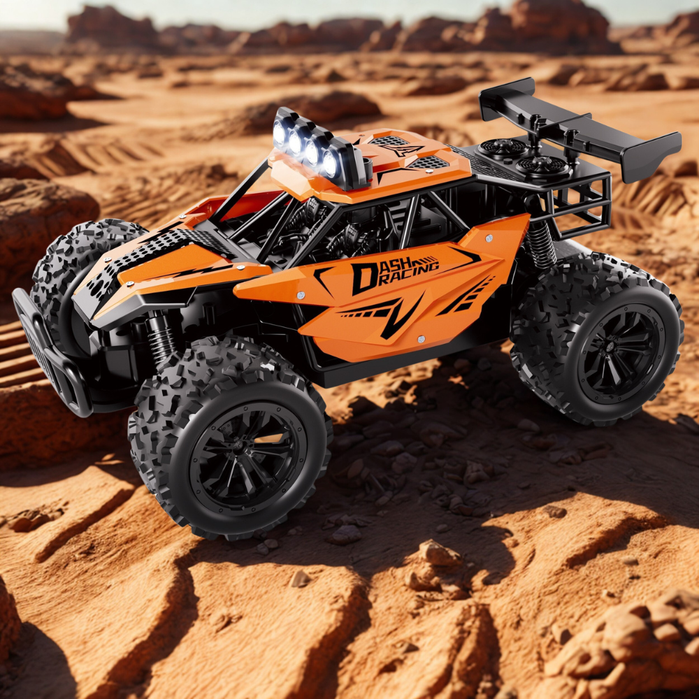 High-Performance Remote-Controlled Car with Aluminum Frame – Durable RC Racing Vehicle Featuring LED Headlights