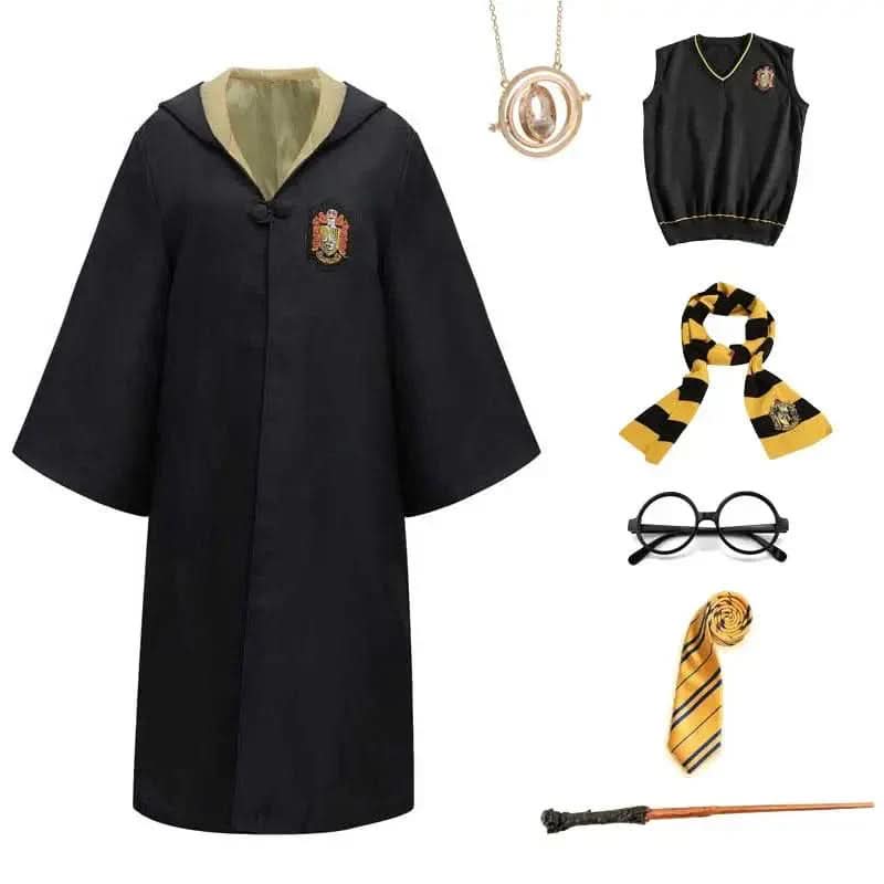 Hogwarts Wizard Student Costume with Robe, Wand & Accessories for Children & Adults