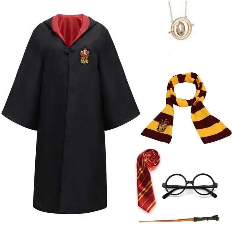Hogwarts Wizard Student Costume with Robe, Wand & Accessories for Children & Adults