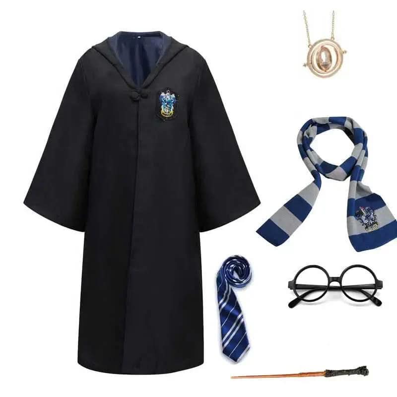 Hogwarts Wizard Student Costume with Robe, Wand & Accessories for Children & Adults