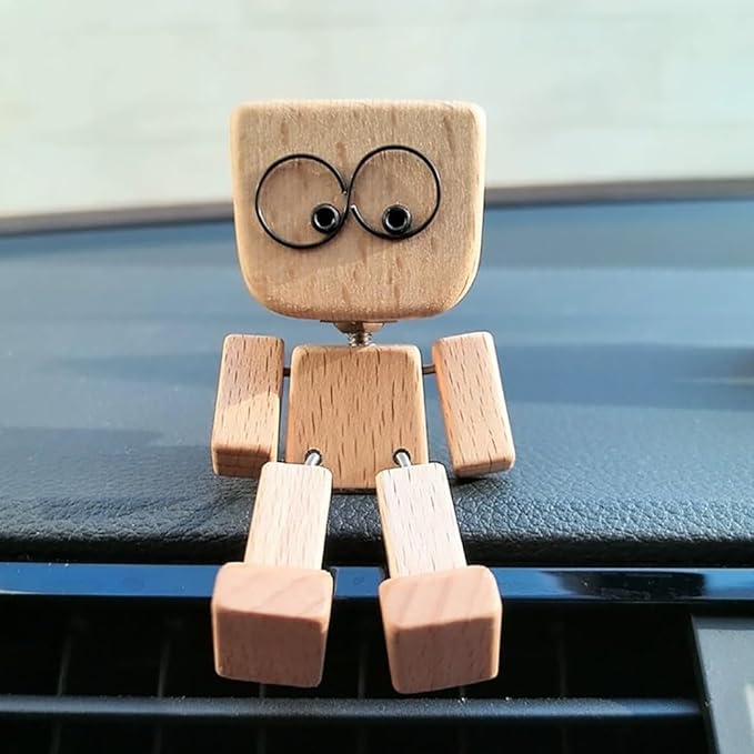 Wooden Decorative Figure | Movable Wobble Feature | Interchangeable Faces