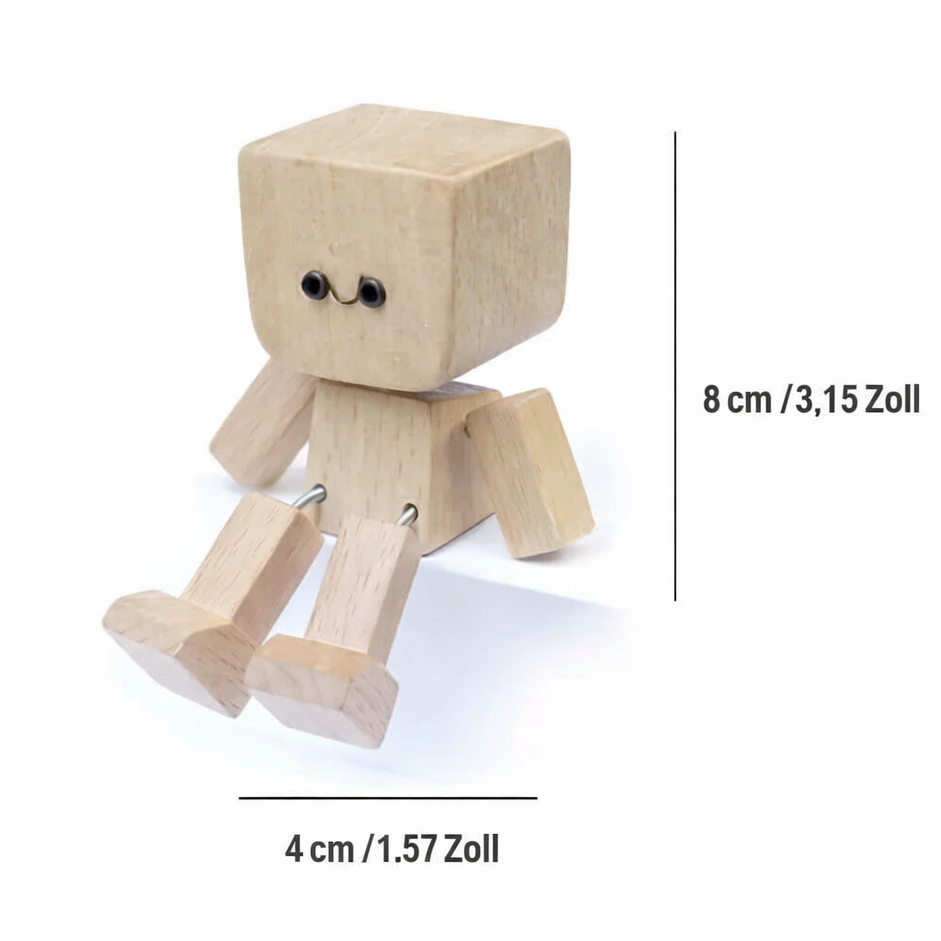 Wooden Decorative Figure | Movable Wobble Feature | Interchangeable Faces