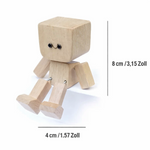 Wooden Decorative Figure | Movable Wobble Feature | Interchangeable Faces