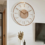 Modern Silent Wall Clock – Sleek Wood and Acrylic Design