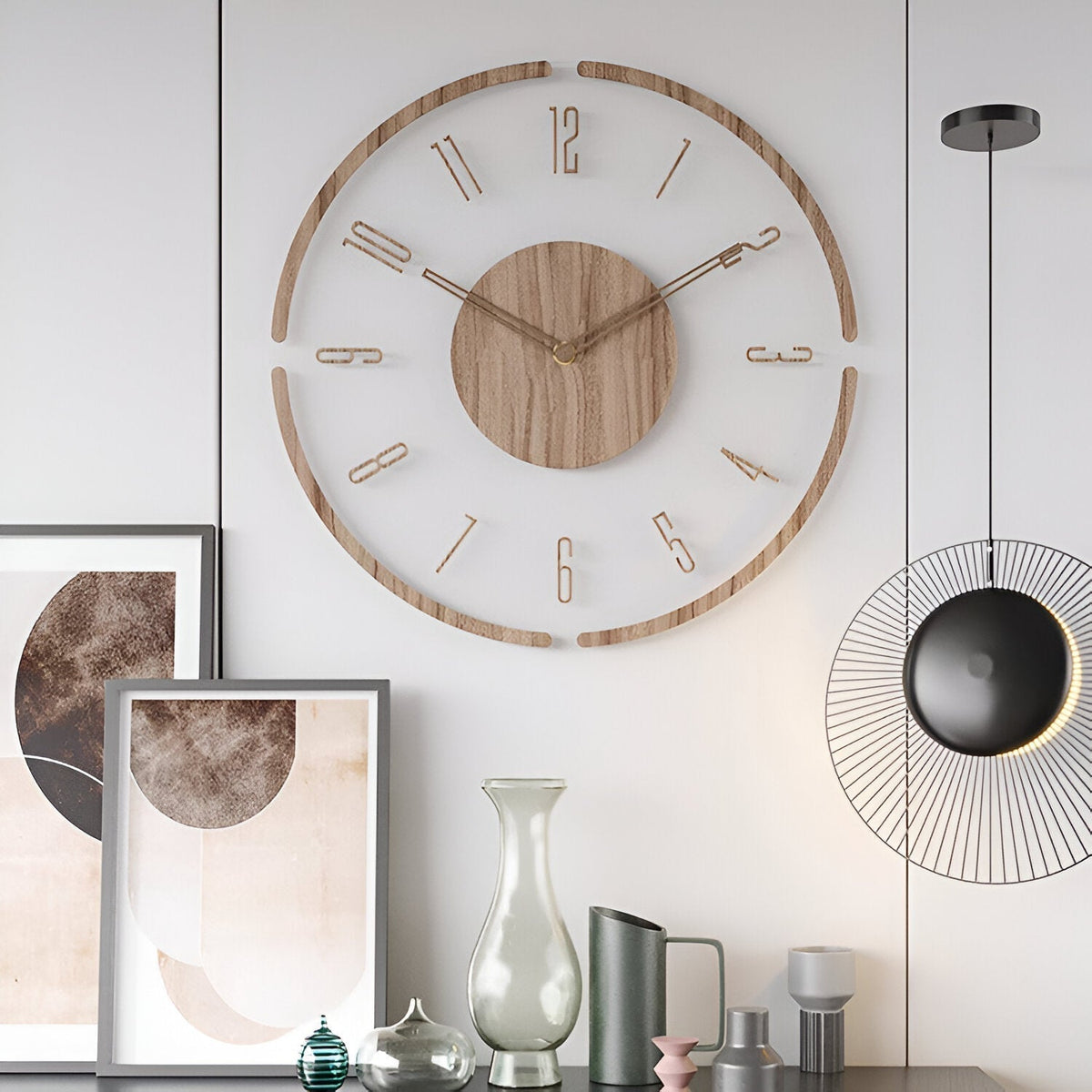 Modern Silent Wall Clock – Sleek Wood and Acrylic Design