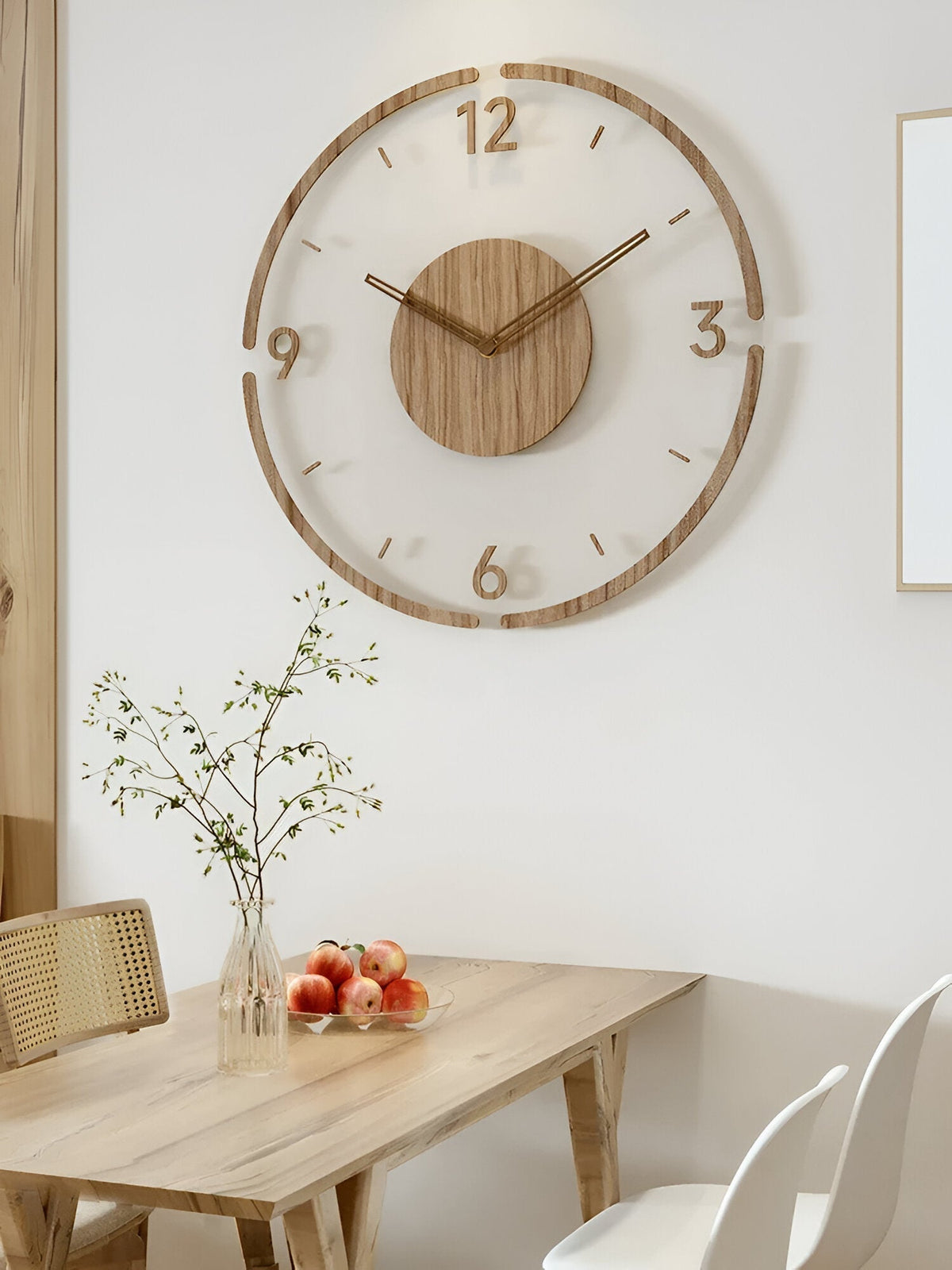Modern Silent Wall Clock – Sleek Wood and Acrylic Design