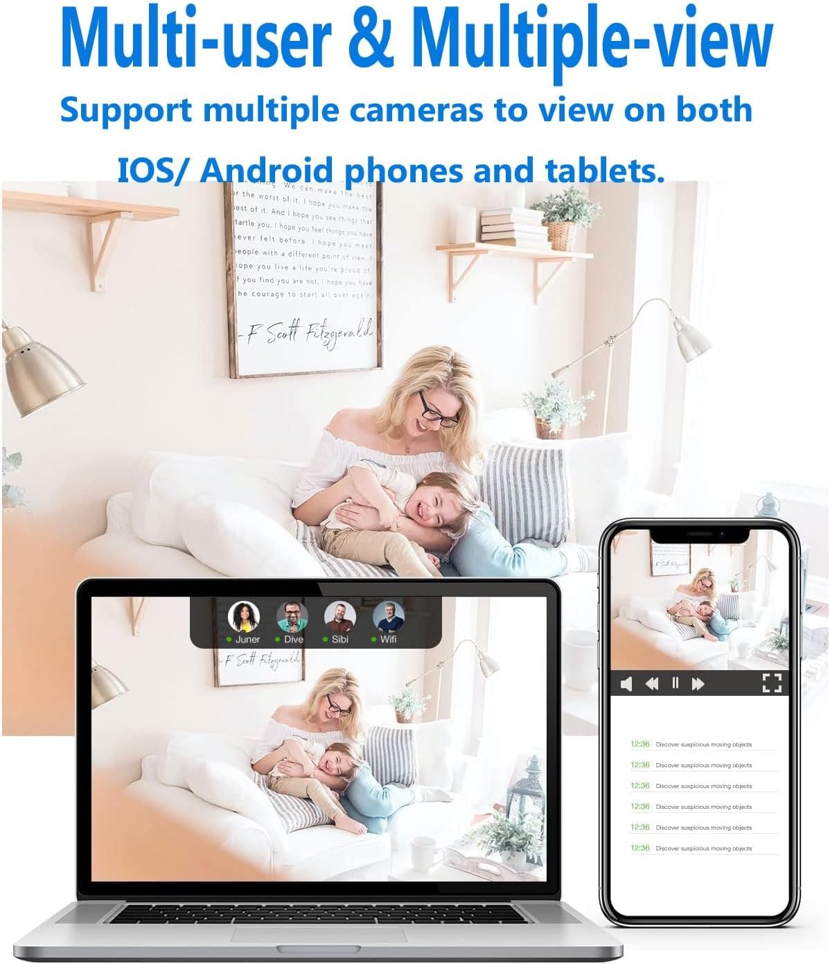 Indoor Camera with Night Vision, Motion Detection, and Wi-Fi Access