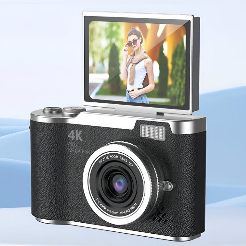 4K Digital Vlogging Camera with Flip Screen for Adults