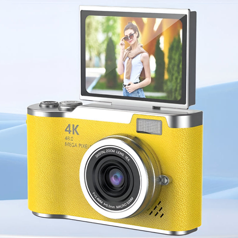 4K Digital Vlogging Camera with Flip Screen for Adults