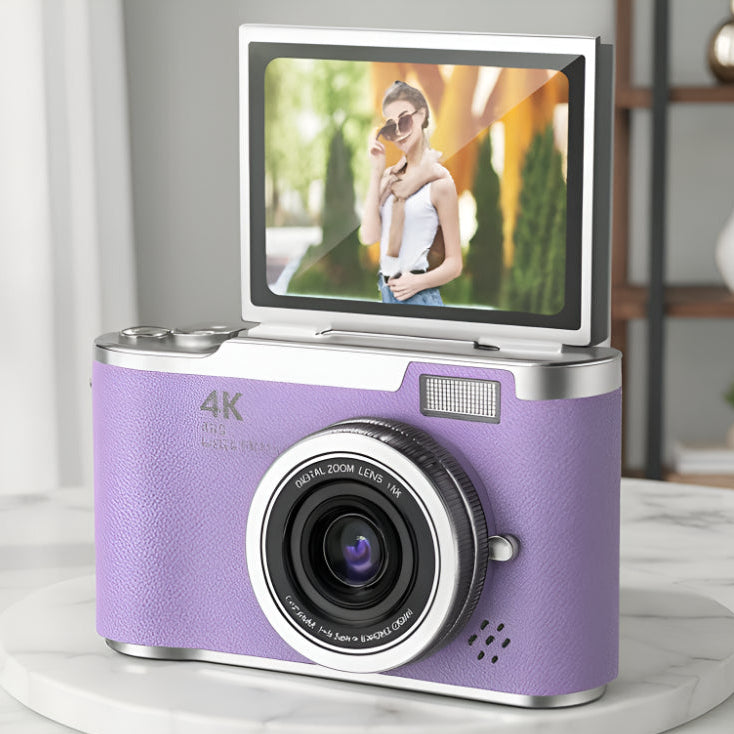 4K Digital Vlogging Camera with Flip Screen for Adults