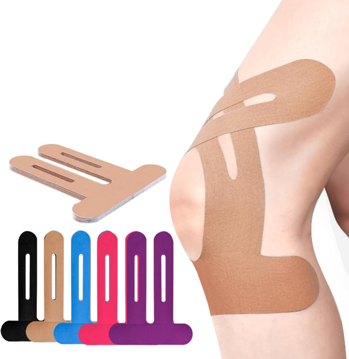 Knee Bandage | Pre-Cut Kinesiology Tape | Breathable Knee Support