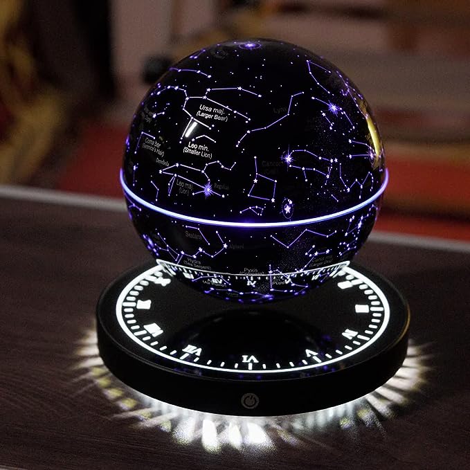 Rotating Floating Constellation Lamp with Magnetic Levitation