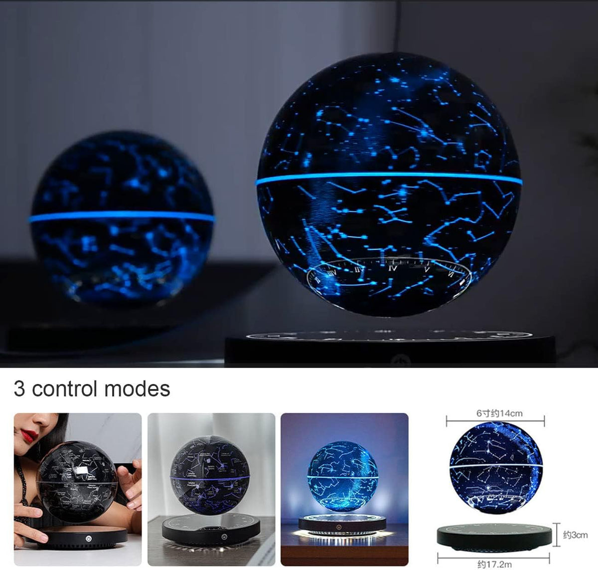 Rotating Floating Constellation Lamp with Magnetic Levitation