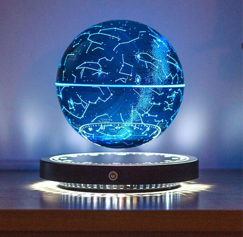 Rotating Floating Constellation Lamp with Magnetic Levitation
