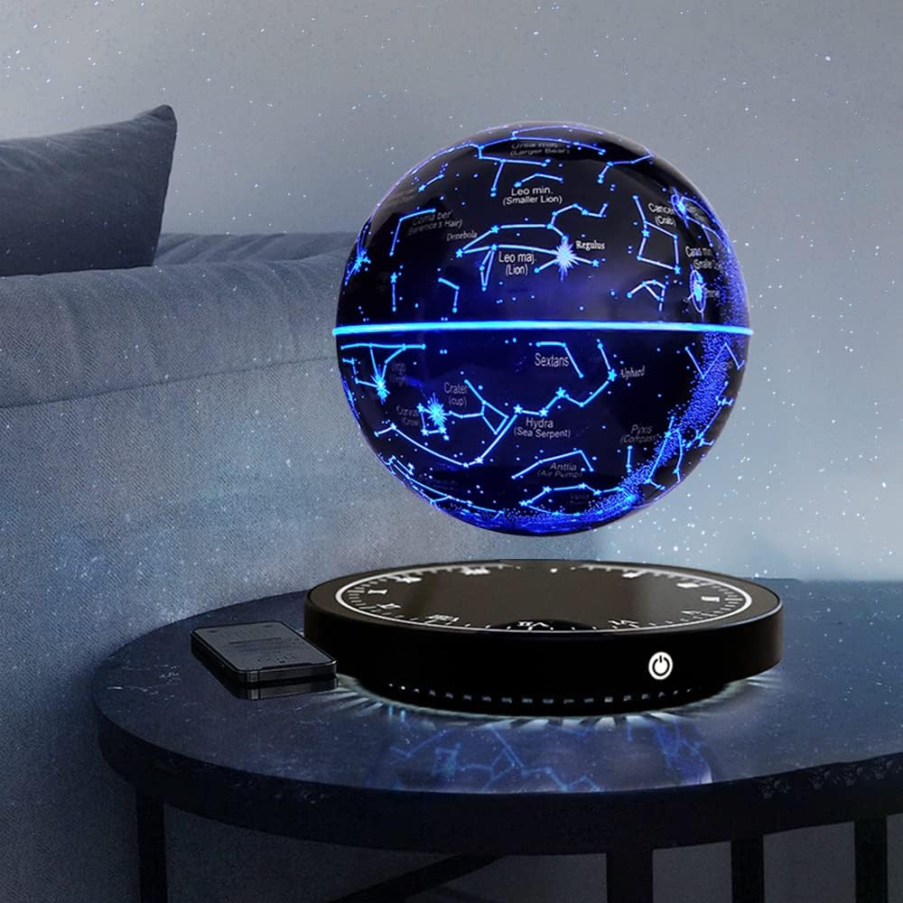 Rotating Floating Constellation Lamp with Magnetic Levitation