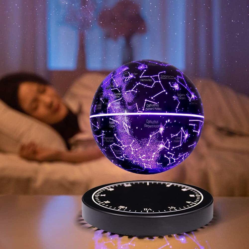 Rotating Floating Constellation Lamp with Magnetic Levitation
