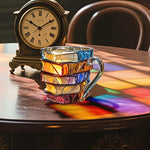 3D Glass Coffee Mug Featuring a Book Design