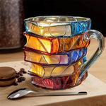 3D Glass Coffee Mug Featuring a Book Design