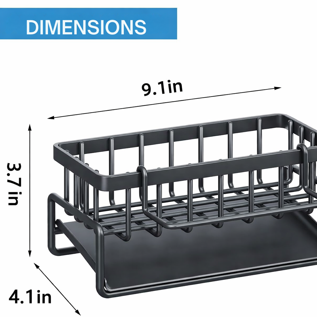 Rust-Free Kitchen Sink Rack with Towel Holder