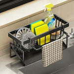 Rust-Free Kitchen Sink Rack with Towel Holder