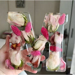 Floral Letter LED Table Lamp with Resin Design