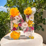 Floral Letter LED Table Lamp with Resin Design
