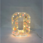 Floral Letter LED Table Lamp with Resin Design