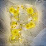 Floral Letter LED Table Lamp with Resin Design