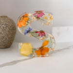 Floral Letter LED Table Lamp with Resin Design