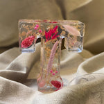 Floral Letter LED Table Lamp with Resin Design