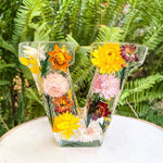 Floral Letter LED Table Lamp with Resin Design