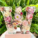Floral Letter LED Table Lamp with Resin Design