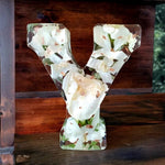 Floral Letter LED Table Lamp with Resin Design