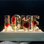 Floral Letter LED Table Lamp with Resin Design