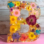 Floral Letter LED Table Lamp with Resin Design