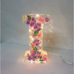 Floral Letter LED Table Lamp with Resin Design
