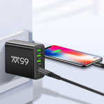 65W Fast Charging USB-C Wall Charger with 6 Ports