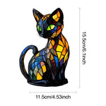 Stained Glass Cat Table Lamp - Decorative Night Light for Home