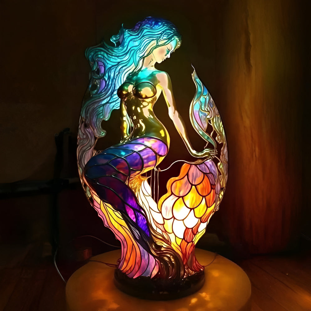 Animal-Themed Decorative Stained Glass Table Lamp