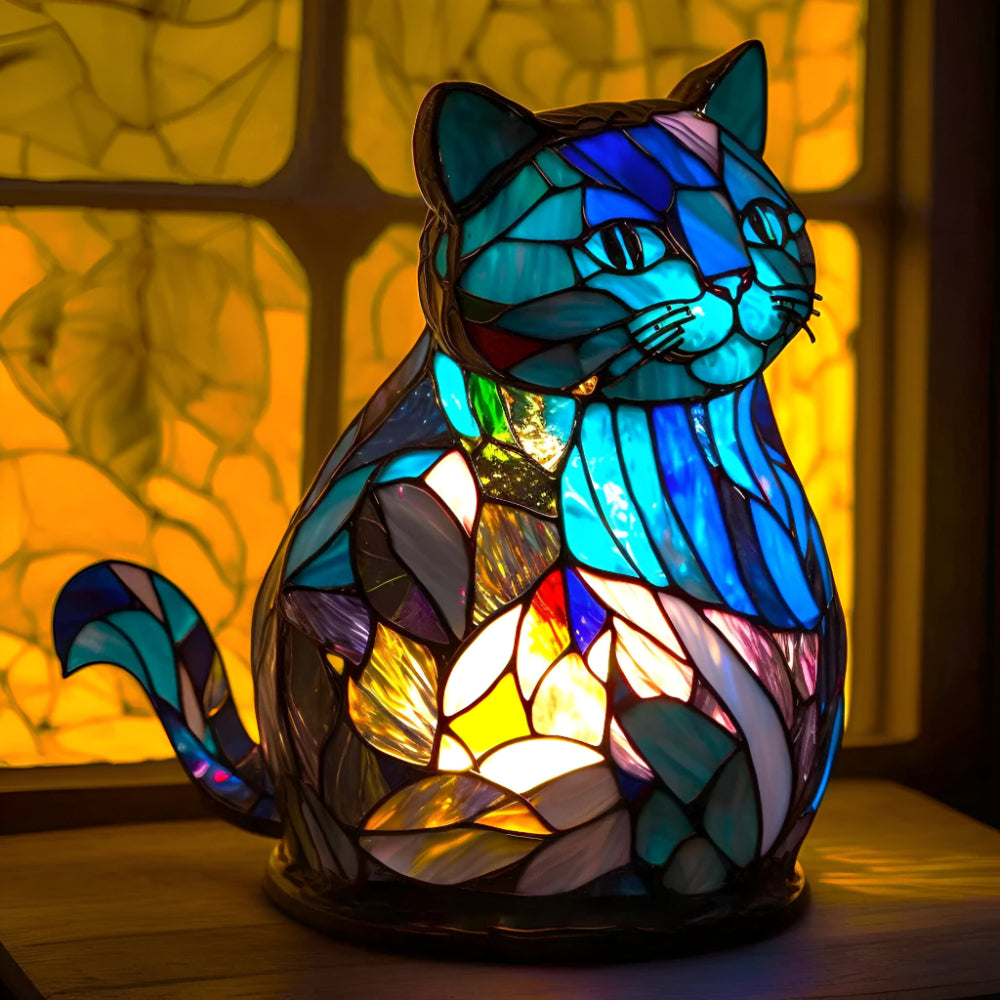 Animal-Themed Decorative Stained Glass Table Lamp