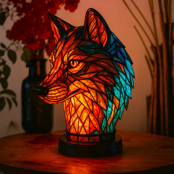 Animal-Themed Decorative Stained Glass Table Lamp