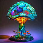 Decorative LED Stained Glass Table Lamp with Artistic Design