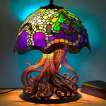 Decorative LED Stained Glass Table Lamp with Artistic Design