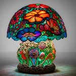 Decorative LED Stained Glass Table Lamp with Artistic Design