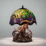 Decorative LED Stained Glass Table Lamp with Artistic Design