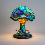Decorative LED Stained Glass Table Lamp with Artistic Design